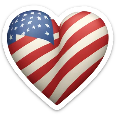 A heart with the American flag pattern  sticker