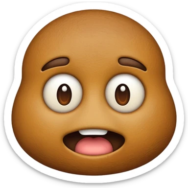 shit emoji with no eyes, nose, mouth sticker