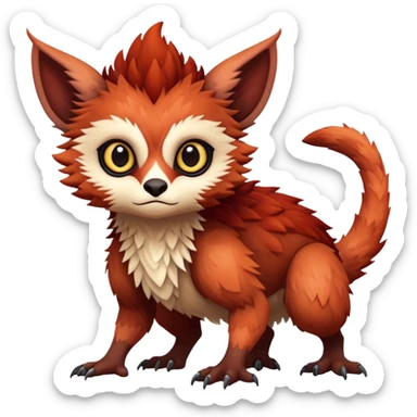warm-colored Vernid-Trico-Fionbri-creature (full body) sticker