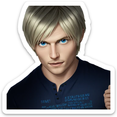 blue eyed blonde boy portrait sticker