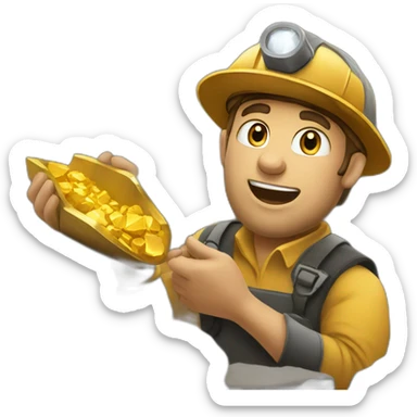 gold mining at the mine sticker