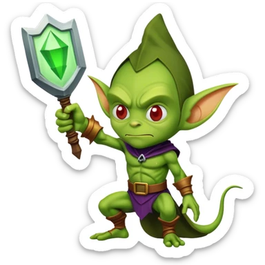 Little goblin guarding the word “secret” sticker