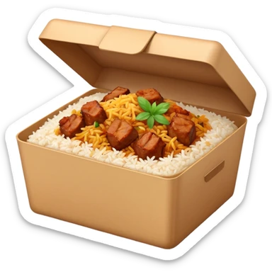 i want an emoji of biriyani in a food delivery box sticker