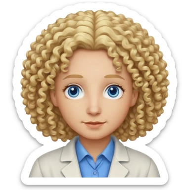 PROFESORA RUBIA, RIZOSA CON OJOS AZULES sticker