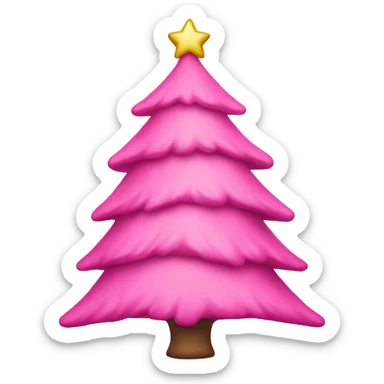 pink christmas tree sticker