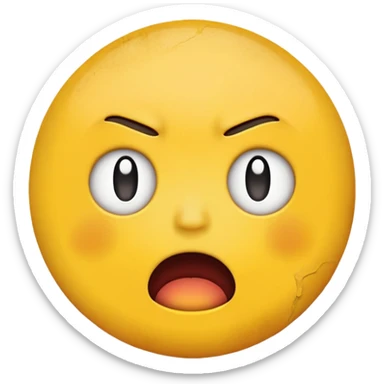 Emoji face of anguish and despair sticker