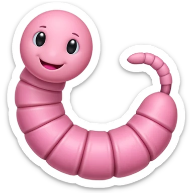 Cute little worm sticker