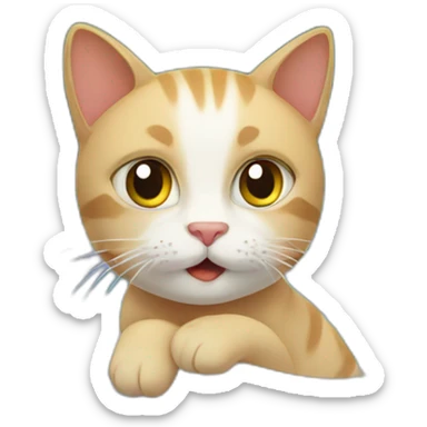 cat in swimming pool sticker