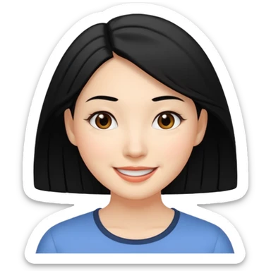 Que sea una mujer blanca pelo negro y medio achinada sticker