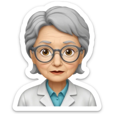 scientist professor old woman sticker