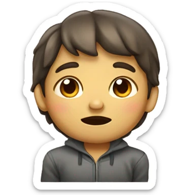 niño con mucha hambre sticker