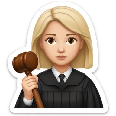 woman Judge Holding gavel  sticker