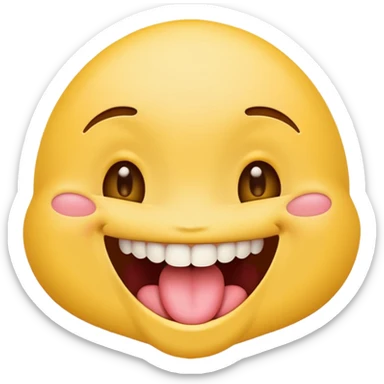 flirty emoji with tounge touching top teeth sticker
