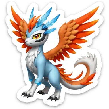Meloetta-Wargreymon-Kyurem-Trico-Pokémon-Digimon-Fakémon-fusion-hybrid-creature sticker
