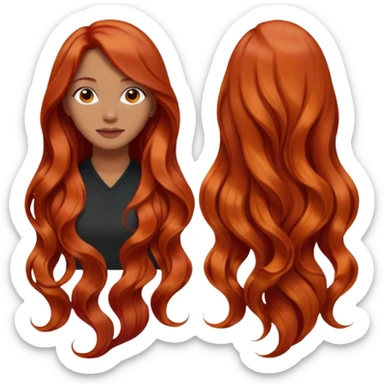 back view of long red hair sticker