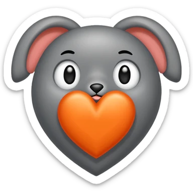 due foche innamorate con il cuore arancione  sticker