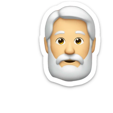 a white bearded man eating raw salmon on a piece of bread with dill on top of it sticker