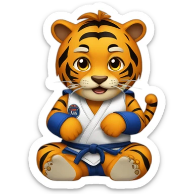 BJJ seated guard  Tiger  sticker