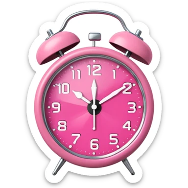 Pink alarm clock sticker