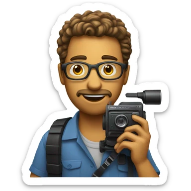 Filmmaker with camera and with a budget list sticker