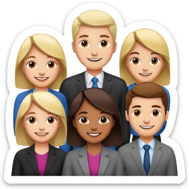 agency team, professional group, modern office, diverse people sticker