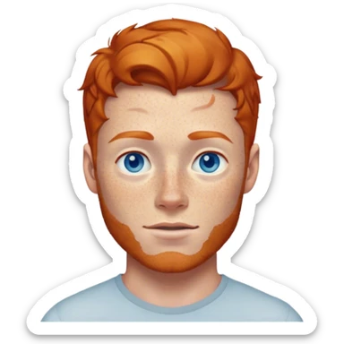 Handsome ginger man with freckles and blue eyes  sticker