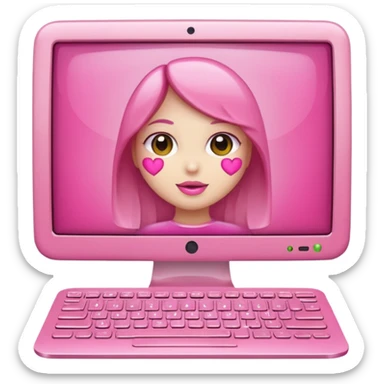 make a computer with very girly pink tones sticker