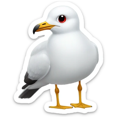 Black billed gull with heart eyes sticker