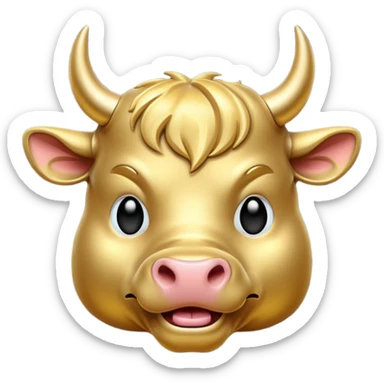 bull gold emodji vector sticker