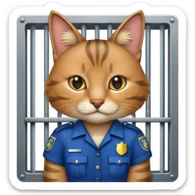  jail place with police cat sticker