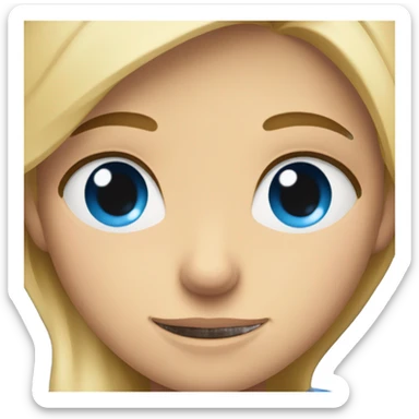 A girl with brown eyes hugs a bearded blue-eyed man with blond hair sticker