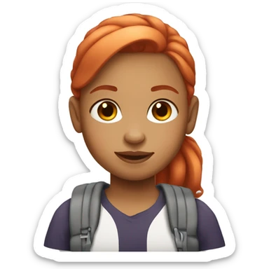 Light skin red hair Girl Kid in wheelchair  sticker