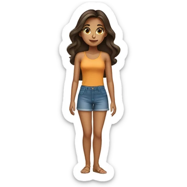 Tanned brunette girl sticker