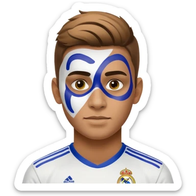 football supporter, paint logo real mdrid in face sticker