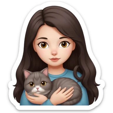 the girl with the long dark brown hair and  blush in her cheeck carry the fat persian PEAKNOSE grey sticker