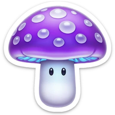 cogumelo fantasma fantasma roxo e branco sticker