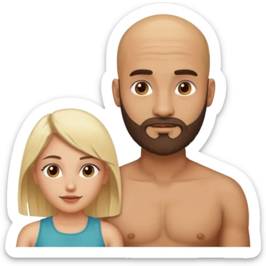 Fully Naked Indian bald man with a beard sucking breast of naked blonde fit woman sticker