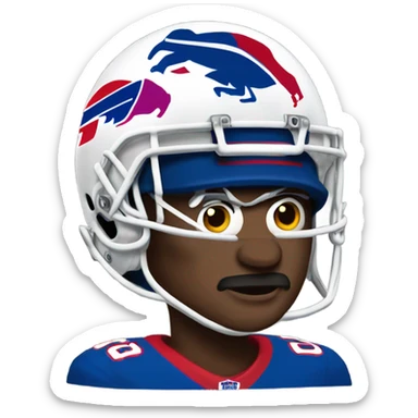 Kc chief wearing a Buffalo Bills helmet  sticker