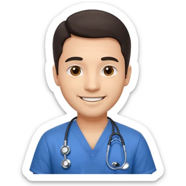 male nurse with dark hair sticker