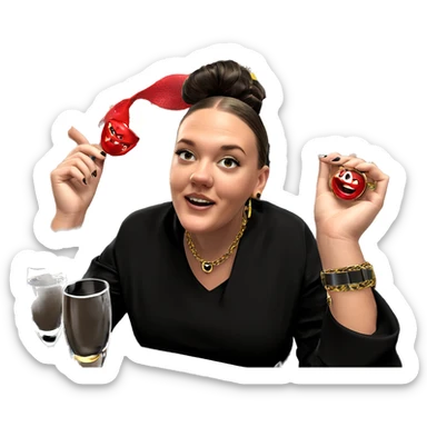 jewelry and drink at bar sticker