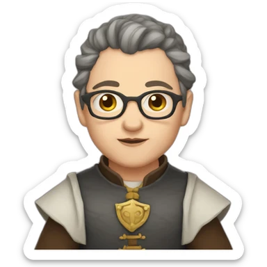 non-binary middle-aged dwarf cleric sticker