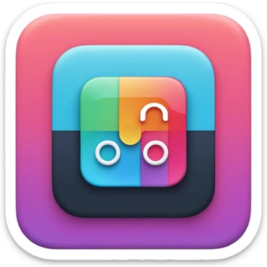 Create a modern, clean vector illustration of the Deezer app icon, designed in a smooth flat + soft 3D illustration style.
The icon should be placed inside a rounded square app icon shape, centered perfectly.


 sticker