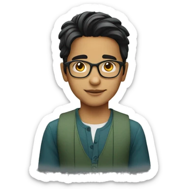 Pakistani glasses boy sticker