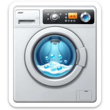 washing machine with bubbles sticker