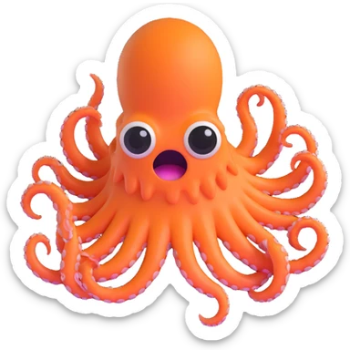 cute little monster with multiple eyes and tentacles like in Monsters Inc sticker