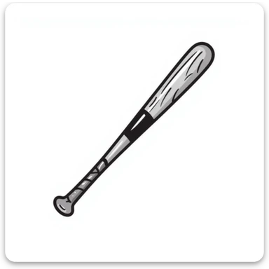 tongkat baseball, hand drawn doodle style sticker