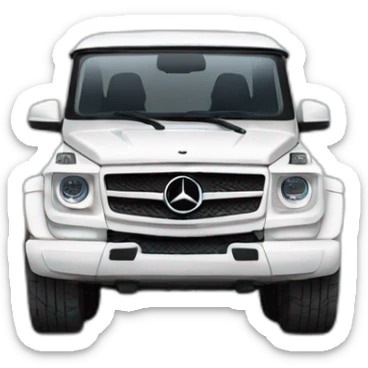 White mercedes truck pushes car on autoban sticker