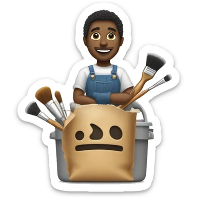 An imoji thatwashes and brushes with are plan towards sticker
