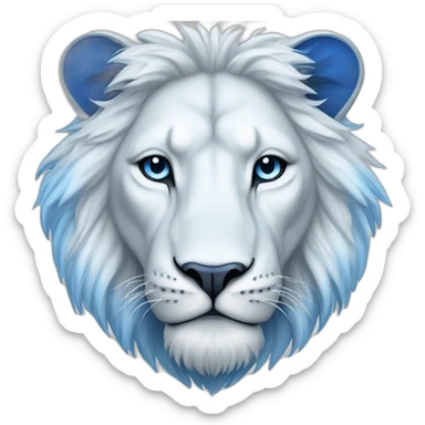 white and blue lion and stars of david sticker
