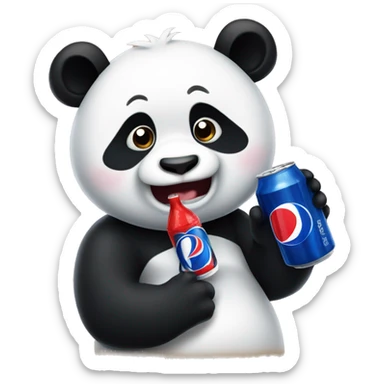 panda drinking pepsi sticker